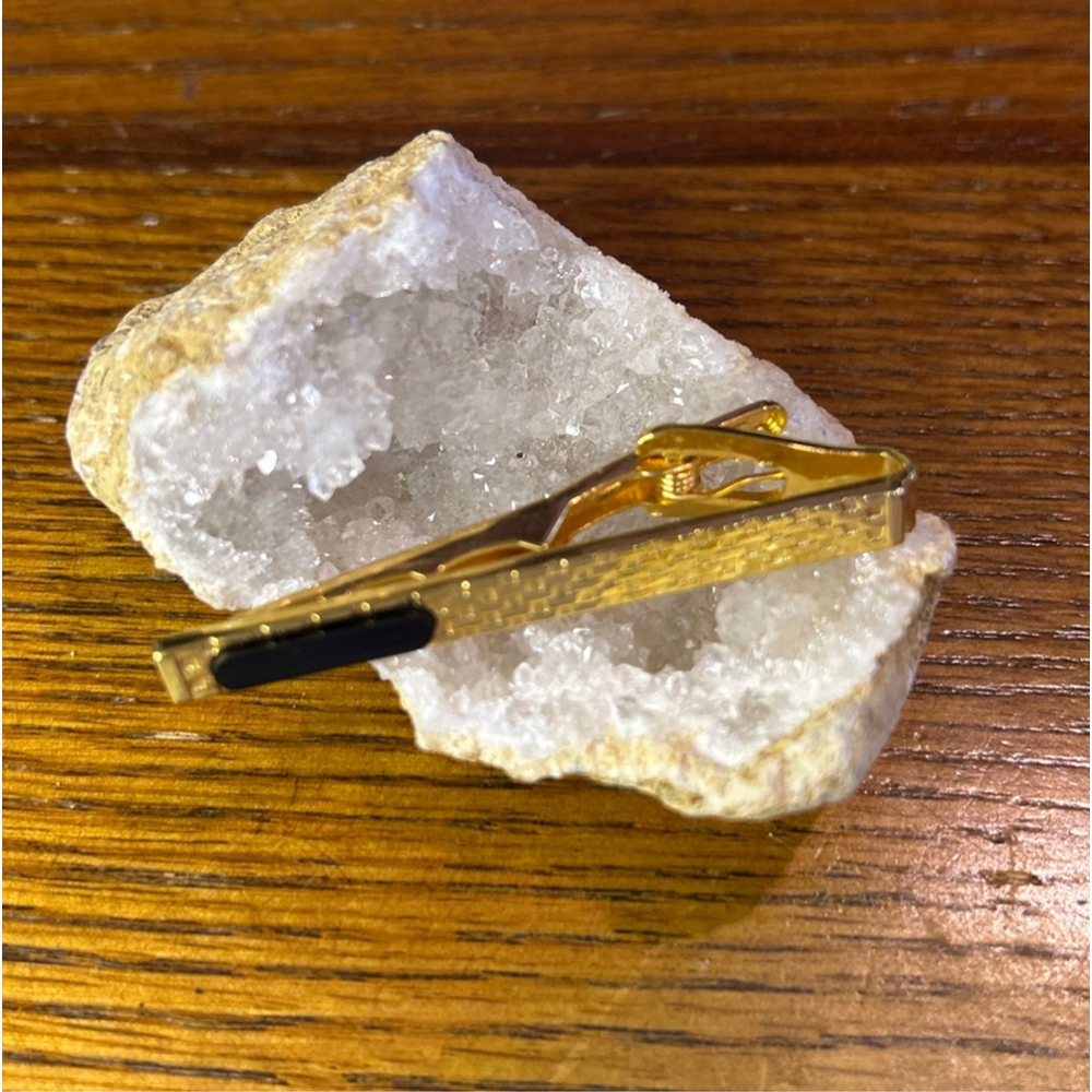 Men's Colibri Gold & Black Tie Clip One Size